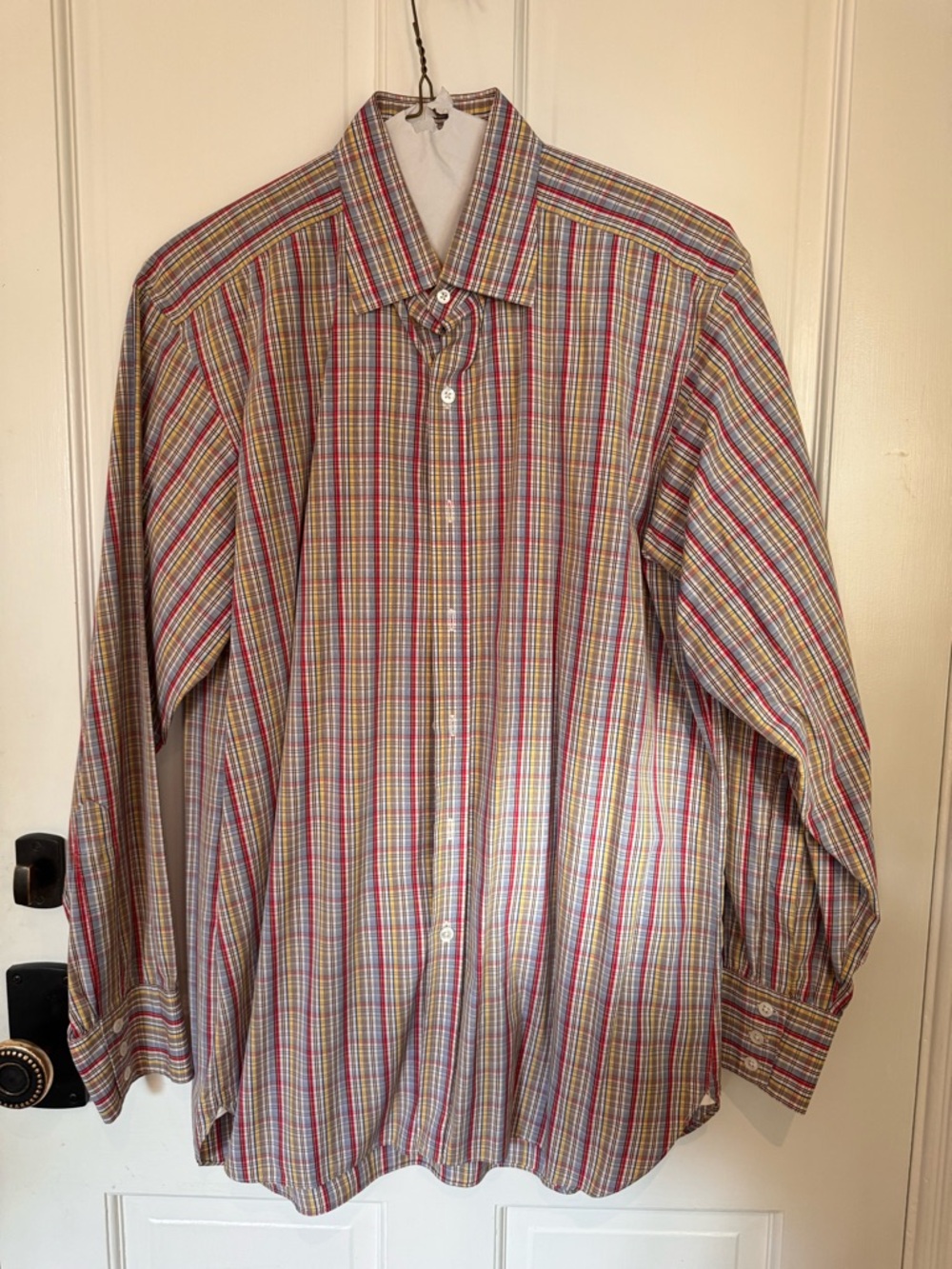 Turnbull & Asser Men's Multi-Stripe Plaid Button-Down Shirt - Yellow & Red